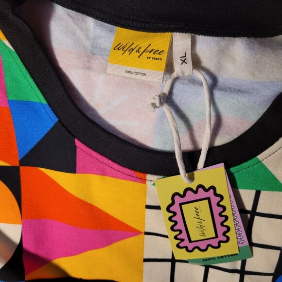 Wild & Pree Kaliedo Quilt  XL- 100% Cotton Sweatshirt - Picture 6 of 9